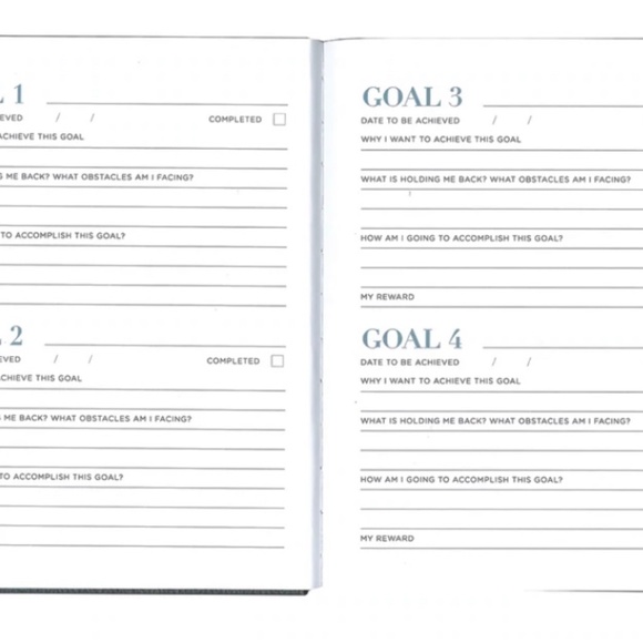 Goals Journal, 160 Pages, Quality Hardcover, Blue and Gold Cover - Picture 3 of 9